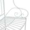 Half-Circle White Metal Outdoor Patio Garden Tree Bench