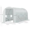 14.7 Ft x 6.5 Ft Outdoor Greenhouse w/ Heavy Duty Steel Frame and White PE Cover