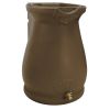 Brown Oak 65 Gallon Plastic Urn Rain Barrel with Planter Top
