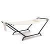 Freestanding Hammock with Stand, 600LBS Heavy Duty Outdoor Hammock Bed with Soft Pillow & Storage Bag, Beige