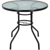 32" Steel Easy To Assemble Outdoor Dining Table, Black