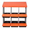 2 Tiers Chicken Nesting Boxes, 6 Compartments, Metal Egg Laying Boxes with Protective Collection Lids, Roll Out Nesting Box, Easy to Assemble