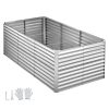 Galvanized Raised Garden Bed, 8 x 4 x 3 ft, Rectangular Metal Planter Box Kit Outdoor, Bottomless Elevated Planting Box with Gloves