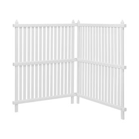 2 Panels Outdoor Privacy Screen, 36 x 45 in Air Conditioner Fence with 19.7 in Ground Stakes, Pool Equipment Enclosure, Strip Vinyl Privacy Fence