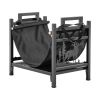 Indoor Firewood Rack, 1.5 ft Curved Log Holder with Canvas Carrier, 40lb Weight Capacity Wood Storage Stand, Powder-Coated Steel Firewood Holder