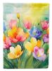 Freesias in Watercolor House Flag Large Porch Sleeve Pole Decorative Outside Yard Banner Artwork Wall Hanging, Polyester, House Size, Multicolor
