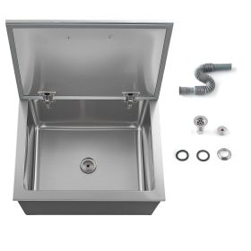 Drop in Ice Chest, 20"L x 16"W x 13"H Stainless Steel Drop in Cooler, 44.7 Quart Commercial Ice Bin with Flip Lid for Outdoor Kitchen Patio Bar