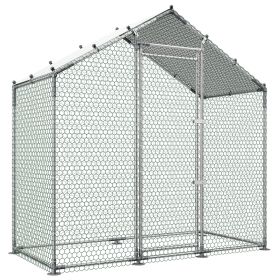 Large Metal Chicken Coop,6.6 x 3.3 x 6.6 ft, Walk-in Chicken Run House with Waterproof Cover & Sturdy Frame