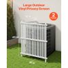 2 Panels Outdoor Privacy Screen, 36 x 45 in Air Conditioner Fence with 19.7 in Ground Stakes, Pool Equipment Enclosure, Strip Vinyl Privacy Fence