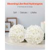 Artificial Flowers, 305 pcs Real Looking White Silk Fake Hydrangea Bulk, White Faux Bridal Shower with Stems for DIY Wedding Bouquets