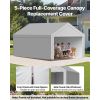 Carport Replacement Canopy, 13 x 20 ft Potable Garage Tent Top Tarp with Sidewalls, UV-Resistant & Waterproof