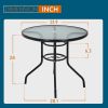 32" Steel Easy To Assemble Outdoor Dining Table, Black