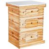 Bee Hive 30 Frame Bee Hives Starter Kit, Beeswax Coated Fir Wood, 2 Deep + 1 Medium Bee Boxes Langstroth Beehive Kit