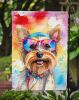 Yorkshire Terrier Hippie Dawg Garden Flag Mailbox Flag Decorative Yard Flag Banner Outside Patio Artwork Yard Flower Beds, Garden Size, Multicolor