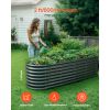 Metal Raised Garden Bed, 8 x 2 x 2 ft Oval Outdoor Galvanized Planter Garden Box, Open Bottom Design, Large Planter Raised Bed for Growing Vegetables