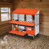 2 Tiers Chicken Nesting Boxes, 6 Compartments, Metal Egg Laying Boxes with Protective Collection Lids, Roll Out Nesting Box, Easy to Assemble