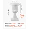 Plastic Urn Planters, 9.8 x 16.5 Inch, 2 Pack White Classic Flower Pots Front Porch Planters, Indoor & Outdoor Vase for Wedding, Party, Event, Home