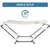 Freestanding Hammock with Stand, 600LBS Heavy Duty Outdoor Hammock Bed with Soft Pillow & Storage Bag, Beige