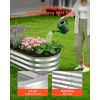 2 Pack Galvanized Raised Garden Beds, 4 x 2 x 1 ft, Oval Metal Planter Boxes Kit Outdoor, Bottomless Elevated Garden Box with Gloves, Alu-Zinc