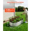2 Pack Galvanized Raised Garden Beds, 4 x 2 x 1 ft, Oval Metal Planter Boxes Kit Outdoor, Bottomless Elevated Garden Box with Gloves, Alu-Zinc