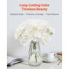 Artificial Flowers, 305 pcs Real Looking White Silk Fake Hydrangea Bulk, White Faux Bridal Shower with Stems for DIY Wedding Bouquets