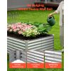 Galvanized Raised Garden Bed, 8 x 4 x 2 ft, Rectangular Metal Planter Box Kit Outdoor, Bottomless Elevated Planting Box with Gloves