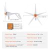 500W Wind Turbine Generator, 12V Wind Turbine Kit, 5-Blade Wind Power Generator with MPPT Controller