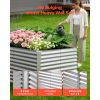 Galvanized Raised Garden Bed, 8 x 4 x 3 ft, Rectangular Metal Planter Box Kit Outdoor, Bottomless Elevated Planting Box with Gloves