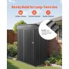 5 x 3 FT Metal Garden Shed, Storage Building with Lockable Door & 2 Louver Vents, Sloped Roof Metal Outdoor Storage Shed
