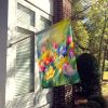 Freesias in Watercolor House Flag Large Porch Sleeve Pole Decorative Outside Yard Banner Artwork Wall Hanging, Polyester, House Size, Multicolor