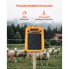 Solar Fence Charger, 0.3J 8 kV Solar Powered Fence Charger, 1.86 Miles Range, Weather-Resistant Electric Fence Energizer Kit, 7 Days Runtime