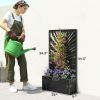 Metal Garden Bed with Trellis for Climbing Plants, Freestanding or Wall Mounted Flower Bed for Garden, Patio, Balcony