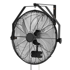 Wall Mount Fan, 18 In Wall Mounted Hanging Fan With IP44-rated Protection, 3-Speed, Long Airflow Distance, Adjustable Rotation Angle, Powerful Fo (Option: default)