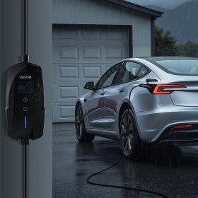 Level 2 Tesla Charger 40A EV Charger 240V NEMA 14-50P With 25 Ft Cable (Option: Black)