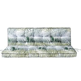 Outdoor Swing Cushions 63 Inch,Waterproof 4in Thick Porch Swing Cushion Replacement With Backrest And Ties,Comfortable 2-3 Seat Pation Swing Pad (Option: default)