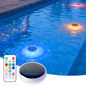 Solar Floating Pool Light, Solar Powered Pool Light That Float With Remote Control, 12 Lighting, 3 Timing Mode, IPX7 Waterproof Lights For Above (Option: one)