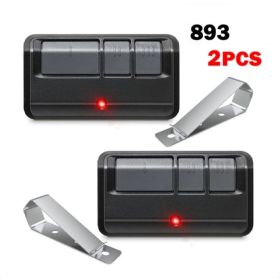 Universal Garage Door Opener Remote 2 Pack 3Button Key Keychain Transmitter (Option: Black)