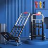 Heavy Duty Folding Stair Climbing Cart with Adjustable Handle, Portable Collapsible Utility Wagon for Shopping, Grocery, Moving & Travel