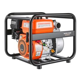 Gas Powered Water Pump, 2 In, 132 GPM 6.5HP Semi Trash Water Transfer Pump Portable, Gasoline Engine With 25 Ft Discharge Hose, Heavy Duty Frame, (Option: default)