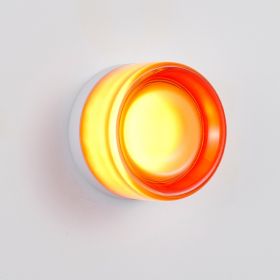 Minimalist Round Wall Light Modern Simple Design,Thick Glass Shade LED Fixture,Minimalist Round Wall Lamp For Bathroom Vanity, Bedroom Bedside, L (Option: Red)